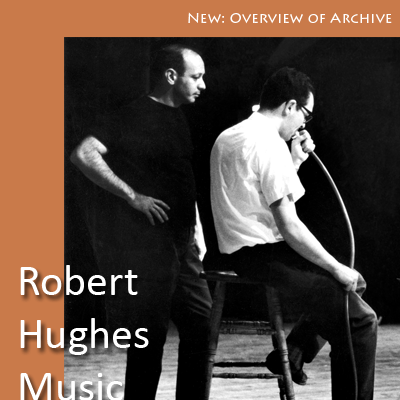 Robert Hughes with Stuart Dempster who is seen playing garden hose, in 'Anagnorisis', a work for trombone and percussion